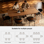 62.9" Solid Wood Dining Table for 4-6, Mid-Century Modern Rectangular Kitchen Table with Tapered Legs, Sturdy Structure for Dining Room Apartment,Walnut