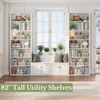 FACBOTALL 82" Tall Bookshelf, 7-Tier Open Shelves Bookcase, Freestanding Display Storage Shelves, Tall Bookcase Home Decor Furniture for Home Office, Living Room, Bedroom, White