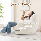 Korser Bean Bag Chair for Adults and Kids, Small Comfy Beanbag Lounge Floor Sofa Reading Chair with Armrests, Mini Cloud Sofa for Living Room, Bedroom and Game Rooms, Plush Chair with Memory Foam