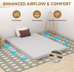 LILYPELLE Floor Bed Frame Full, Foldable Tatami Bed Frame Futon Frame | Breathable Moisture-Proof Bed Plate, Wood Slatted Floor Bed Frame, Japanese Floor Beds for Floor Sleeping & Futon Mattress
