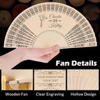 10 PCS Custom Fans Personalized Folding Fans for Line Dancing Wooden Hand Fan Wedding Favors Bulk Fans for Guests Party Event Use (Style12)