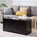 39.3” Storage Bench, Extra Large Entryway Bench with Storage,Storage Chest with 2 Safety Hinges,Blanket Storage,Shoe Storage Chest for Bedroom,Living Room,Easy Assembly.-Ink Black
