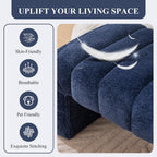 NIOIIKIT 69.7" Ottoman Bench, Teddy Upholstered Queen Size End of Bed Bench, Channel Tufted Entryway Bench with Cushion, Long Bedroom Bench, Window Bench Seat for Entryway, Living Room (Navy)