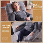 K Knowbody Swivel Accent Chair with Ottoman, 400lbs Capacity & Easy Assembly, Oversized 360° Swivel Rocker Recliner, Comfortable Swivel Chair for Living Room, Bedroom, Office, Grey