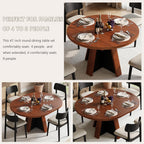 Einhomn 43"-59" Extendable Dining Room Table for 4-8 People, Oval Dining Table with Removable Leaves Space Saving, Round Expandable Kitchen Table for Dining Room Kitchen Living Room, Walnut