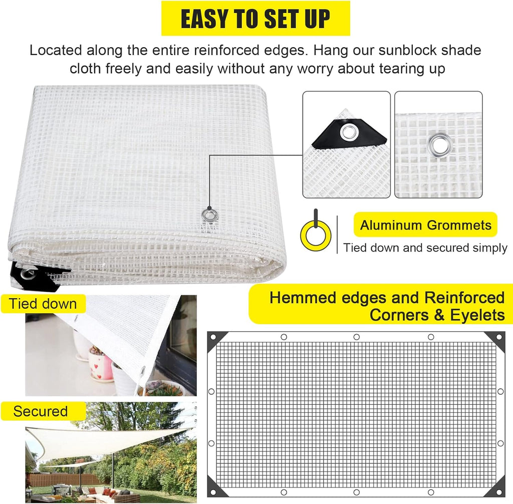 Clear Greenhouse Heavy Duty tarp 14 Mil Clear Waterproof Cover,UV Resistant Poly Tarp with Grommets 12x8ft Superior Strength,for Gardening, Farming, Nursery, Garden