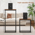 TUTOTAK End Table, Side Table, Tall Couch Table, Sofa Table, Living Room, Bed Room, Brown TB01BB083