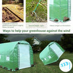 12x7x7 FT Greenhouse, Outdoor Walk-in GreenHouses with Screen Windows and Dual Zippered Door, Portable Waterproof Green Houses Tent for Outside Heavy Duty with Reinforced Frame #2