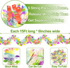 TURNMEON 5 Strings Total 75 Ft Easter Tinsel Garlands Decorations with Colorful Easter Eggs Metallic Streamers Hanging Fringe Garland Easter Decorations Outdoor Indoor Home Party, Each 15 Ft by 6"