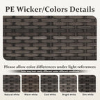 Outdoor Wicker Ottoman Set of 2, Patio Swivel Rattan Ottoman with Thick Cushions, Ideal for Backyard, Garden, Poolside, Blue