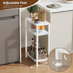 Heybly Small Narrow Side Table for Small Space, Thin Bedside Table, Skinny End Table, Slim Sofa Table, 26.4" Tall Nightstand, Couch Table for Living Room, Bedroom, Study, Balcony, White, HET006WT1