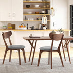 KOTEK Dining Chairs Set of 4, Mid Century Modern Kitchen Chairs with Rubber Wood Legs, Cushioned Seat, Curved Backrest, Wooden Side Chairs for Dining Room, Living Room