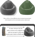 LPMOERA Soft Corduroy Kids Bean Bag Chair with Memory Foam Filling Green | Hidden Zipper,Versatile Home Decor,Floor Sofa,Suitable For Rest & Lounge,Pull-Handle