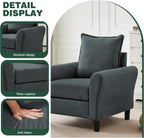 79" Convertible Sectional Sofa Set, Modern Linen Small L Shaped Couch with Reversible Ottoman and Accent Chair, 3-Seat Sofa Couches for Living Room, Office, Apartment, Dark Grey