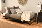 Kodiak Furniture Aspen Futon Set with Reclaim Mocha Finish, Suede Black