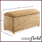 Casafield 36" Storage Trunk with Curved Lid and Safety Hinge - Natural, Water Hyacinth Wicker Storage Chest for Bedroom, Entry Way, Living Room