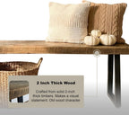 Rustic Revival Reclaimed Barnwood Bench, Solid Wood with Metal Base, Modern Farmhouse Style, 2-Inch Thick Top, for Entryway, Bedroom, Living Room (30x12)