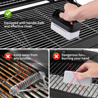Griddle Cleaning Kit for Blackstone Accessories,Flat Top Grill Cleaning Kit Tools for Outdoor,Griddle Cleaner Brush Set with Grill Stone Cleaning Brick, Griddle Scraper&Scouring Pads