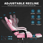 Ergonomic Video Gamer Chairs Gaming Computer Chairs Gamer Chairs for Adults Massage Lumbar Support Swivel Height Adjustable Headrest Backrest