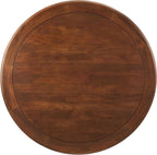 Modway Lippa 48 Inch Round Wood Dining Table with Metal Pedestal in Brass Walnut - Modern Industrial Dining Table for 4 People - Solid Wood Tulip Kitchen Table