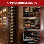 60-Bottle Wall Mounted Wine Rack, 5 Pack Modular Metal Wine Holder, Detachable DIY Wine Storage Rack, Wall Wine Bottle Display for Kitchen Dining Room Pantry Bar (Gold)