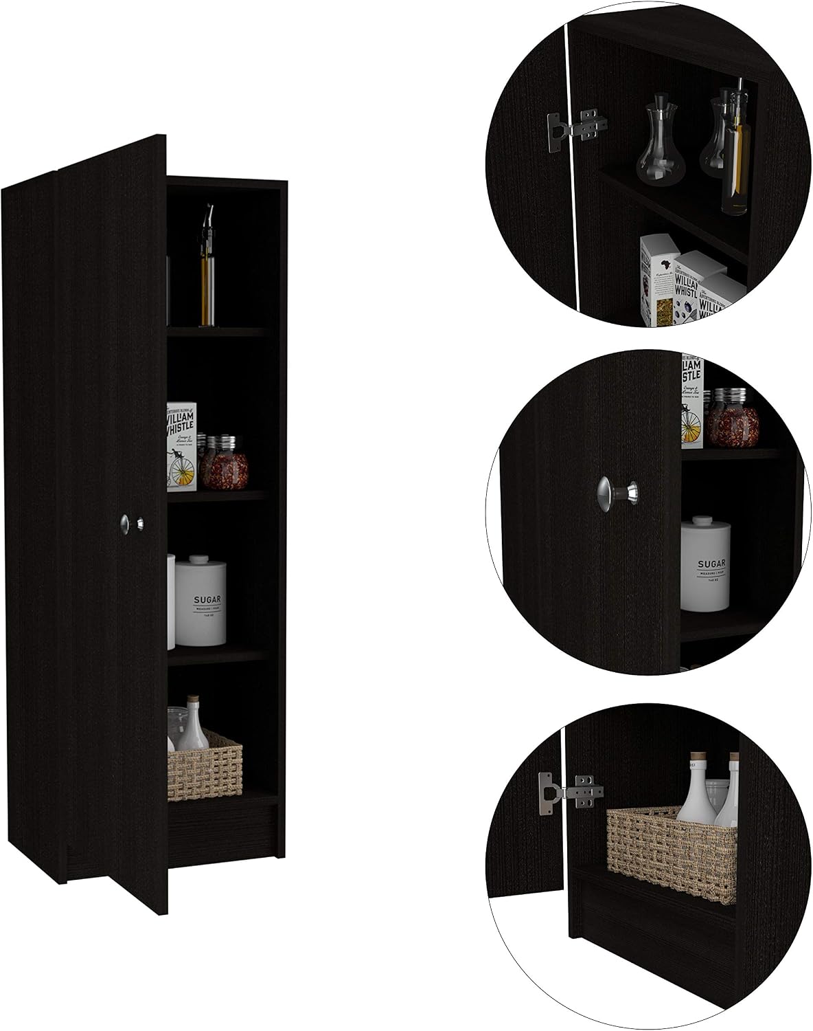 Rectangle Pantry Cabinet Black