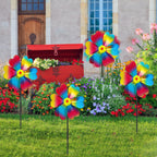 4PCS Wind Spinners for Yard and Garden, Sparkly Lawn Yard Decorations Pinwheels Colorful Whirligigs Windmill for Christmas Outdoor Decor (Sparkly)
