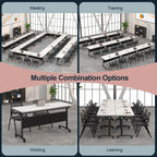 Conference Tables On Wheels,6 Pack Modular Folding Conference Room Table Mobile Meeting Training Table for Office,Modern Rolling Seminar Tables for School,Classroom(70.8" L * 23.6" W *29.5" H, 4)