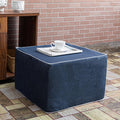 20x14 In Outdoor Square Ottoman – Lightweight Patio Ottoman Footrest with High-Density Foam Filler Perfect as Waterproof Footstool or Extra Seating for Decks, Gardens, or Poolside (Navy Blue)