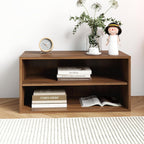 Walnut Stackable Storage Cabinet, 2 Tier Open Front Bookcase Organizer Shelf