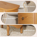 End Table Set of 2 with Charging Station, Narrow Side Table with 2 Drawer, Wood Sofa Side Table for Living Room, Vintage Slim Nightstand for Bedroom, Pre-Assembled (Light Walnut)