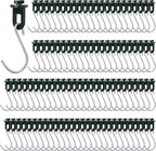 Ripeng 100 Pieces Greenhouse Hooks Hanger Twist Clips Greenhouse Fixing Clips with Stainless Steel S Hooks for Outdoor Garden Hanging Plants Plastic Insulation Netting Shading