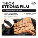 Black Construction Plastic Sheeting 6 mil, 10' x 100' (1000 sq. ft.) - Heavy Duty Plastic Cover for Construction & Painting - LDPE Film Roll - Heavy Duty Plastic Sheeting Roll by IDL Packaging