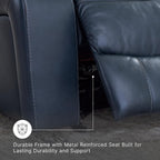 Signature Design by Ashley Leather Power Rocker Recliner Chair, Ocean Blue