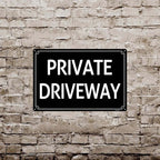 8x12"Private Driveway - High-Intensity Aluminum Parking Lot Sign, Weatherproof & Fade-Resistant, Ideal for Outdoor & Indoor Use - Curbside Sign(horizontal version)