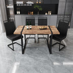 Modern Dining Table Set for 4, Wooden Kitchen Table and Chairs Set,5 Piece Dining Table Set with 1 MDF Table and 4 Upholstered Dining Chairs,55" Rectangle Kitchen Table Set for Apartment