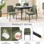COLAMY Dining Chairs Set of 4, Modern Dining Chairs, Fabric Upholstered Dining Chairs, Kitchen Chairs with Curved Back and Metal Legs for Dining Room Kitchen Restaurant, Green