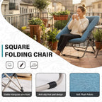 Tiita Comfy Saucer Chair, Soft Faux Fur Oversized Folding Accent Chair, Lazy Chair for Teens Adults, Metal Frame Moon Chair for Bedroom, Living Room, Dorm Rooms, X-Large, Blue