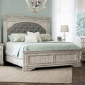 Steve Silver Highland Park Rustic Ivory Wood Upholstered Panel Queen Bed