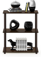 Furinno Turn-N-Tube 3-Tier Compact Multipurpose Shelf Display Rack, Walnut/Brown