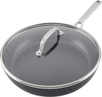 KitchenAid Hard Anodized Induction Nonstick Fry Pan/Skillet with Lid, 12.25 Inch, Matte Black