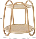 SAFAVIEH Home Collection Althea Boho Tropical Natural Rattan 2-Tier Accent Table (Fully Assembled)