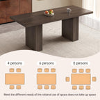 Farmhouse Dining Table for 4-6, 66.9" Modern Wood Kitchen Table with Double Pedestal Base, Rectangular Dining Table for Apartment & Living Room, Scratch-Resistant, Oak