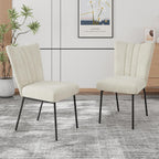 ZckyCine Dining Chairs Set of 4, Upholstered Velvet Kitchen Chairs with Thick Padded Seat and Sturdy Metal Legs, Modern Farmhouse Accent Chairs for Dining Room, Living Room, Waiting Room