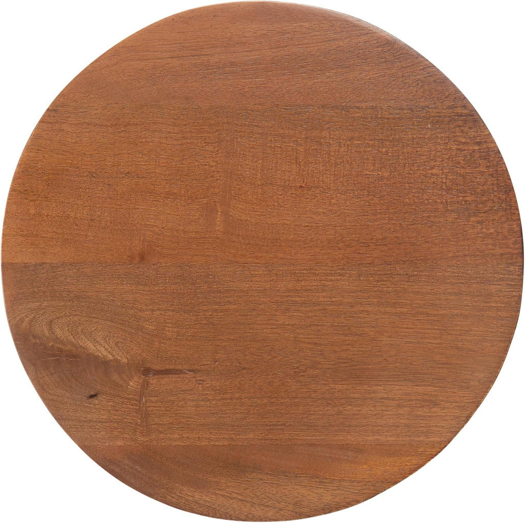 Kate and Laurel Klarc Modern Slatted Wood Round Drink Table, 12 x 12 x 22, Walnut Brown, Circle Pedestal Table for Use as Bedroom Nightstand, Indoor Plant Stand, or Decorative Living Room Accent