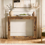YATINEY Narrow Console Table, 39.4'' Small Farmhouse Entryway Table, Wooden Console Table Entryway, Slim Farmhouse Couch Table Behind Sofa for Living Room, Hallway, Foyer, Rustic Brown CT36RB