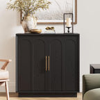 FORTUNETEC 31.5" Modern Sideboard Buffet Cabinet with Storage, Black