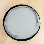 Round Ottoman Pouf,Foot Stools Ottoman,Foot Rest,Black,20x20x14In | All-in-One Foam Pouf,Ottoman Coffee Table,Couch Footrest,Footrest for Chair,Remov. Cover,Perfect for Living Room,Bedroom Dorm