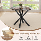 Giantex 36" Round Dining Table for 4, Farmhouse Kitchen Table with Rubber Wood Legs, Adjustable Foot Pads, Dining Room Tables for Dinette, Small Space, Dinner, Living Room, Restaurant, Espresso