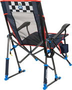 GCI Outdoor NASCAR Roadtrip Rocker Camping & Sideline Sports Chair | Portable Folding Rocking Chair with Durable Armrests & Drink Holder, Black